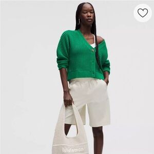 Lululemon Cotton Crochet Mesh Relaxed-Fit Cardigan